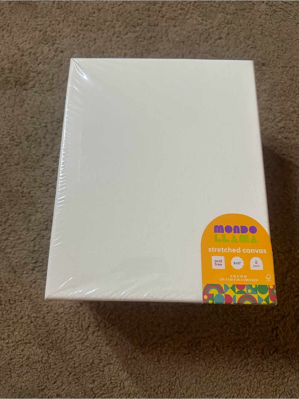 Mondo Llama White Stretched Canvas - Craft Pack
